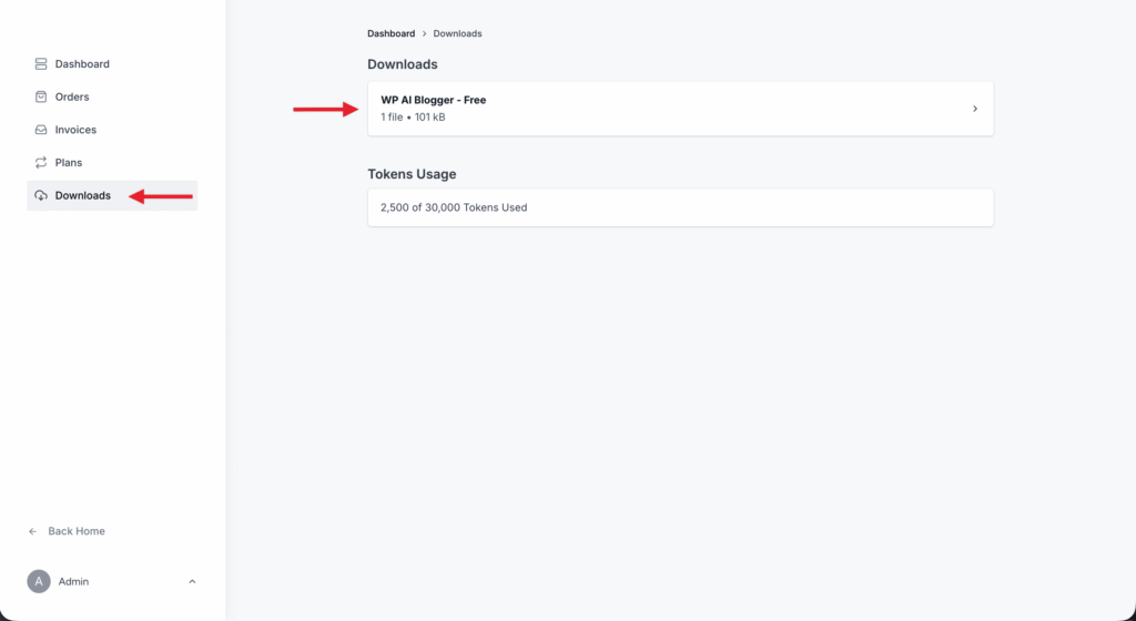 Download and Access Your WP AI Blogger License Account Dashboard Downloads 1024x560